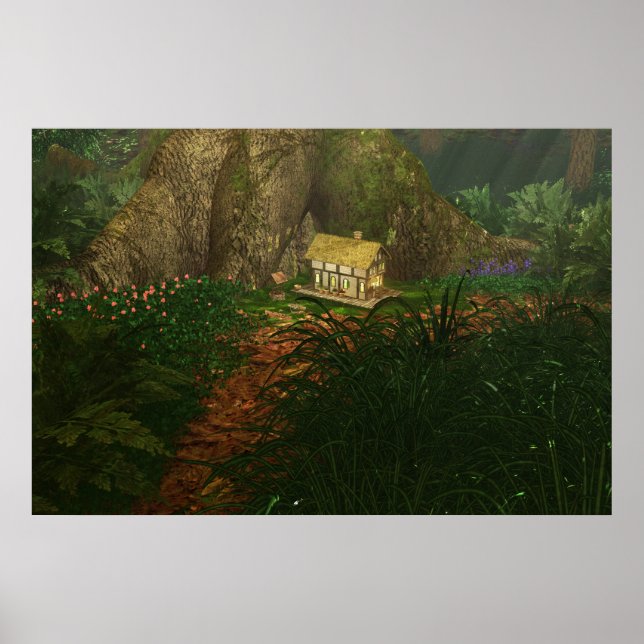 Kleines Haus in der Big Woods Print Poster (Vorne)