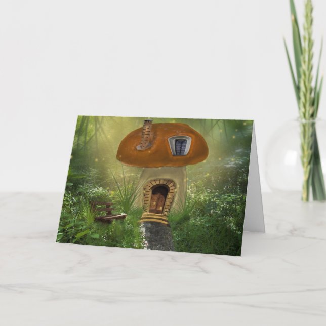 KLEINES HAUS IN FOREST GREETING CARDS KARTE (Vorderseite)