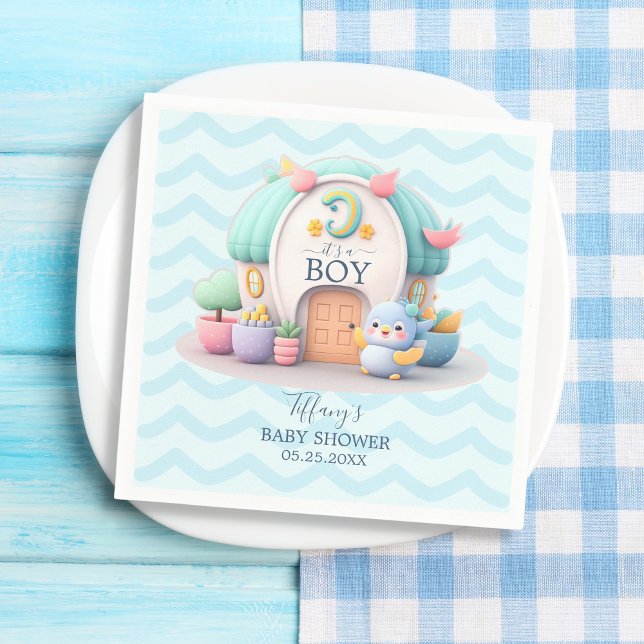 Kleines Haus mit Dragon Boy Baby Dusche Serviette (Von Creator hochgeladen)