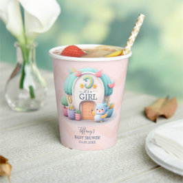 Kleines Haus mit Dragon Girl Baby Dusche Pappbecher