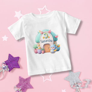 Kleines Haus mit wenig Drache und NAME Mädchen Baby T-shirt