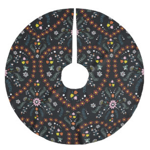 Kleines Herz der Blume: Fantasy nahtlos. Polyester Weihnachtsbaumdecke