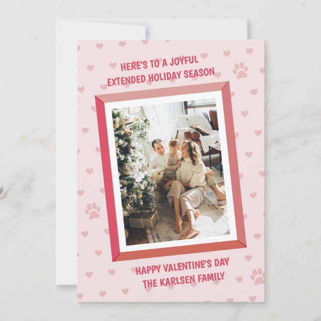 Kleines Herz-Muster Feiertagskarte (Vorderseite)