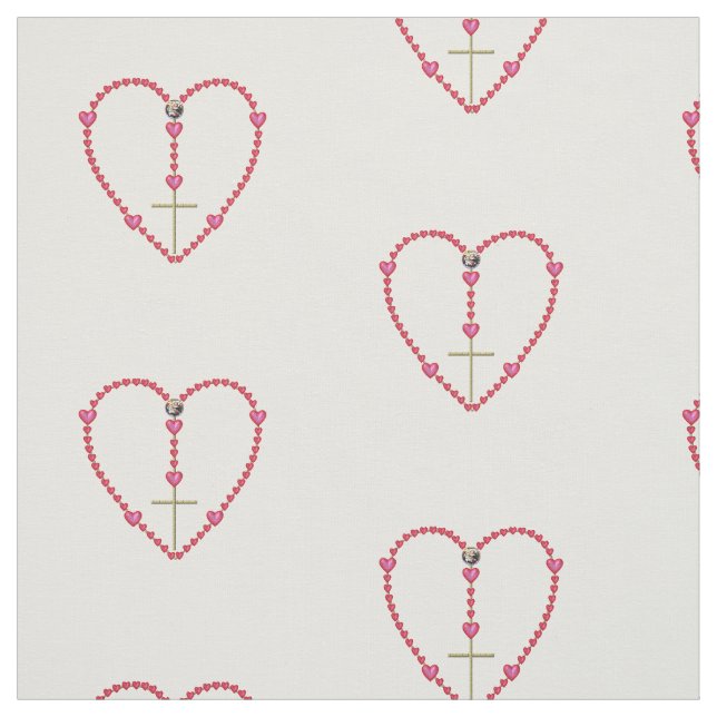 Kleines Herz-Rosenbeet-Gewebe Stoff (Muster)