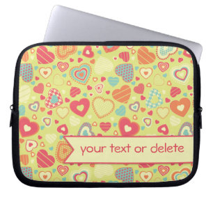 Kleines Herzmuster der Funky Liebe Laptopschutzhülle