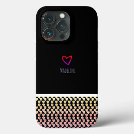 Kleines Herzmuster Wiederholung Border Rainbow Case-Mate iPhone Hülle