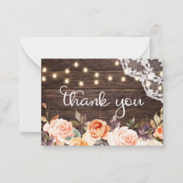 Kleines Holz Spitzen Blush & Peach Floral Vielen D Mitteilungskarte