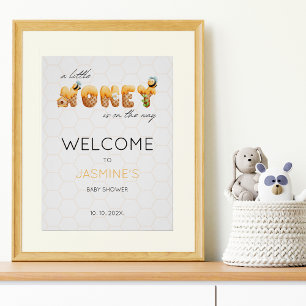 Kleines Honey Bee Baby Dusche Begrüßungszeichen Poster