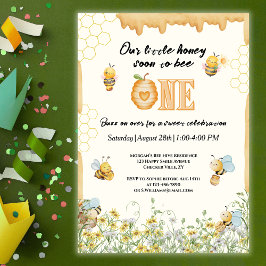 Kleines Honig für eine Wildblume 1. Geburtstag Einladung