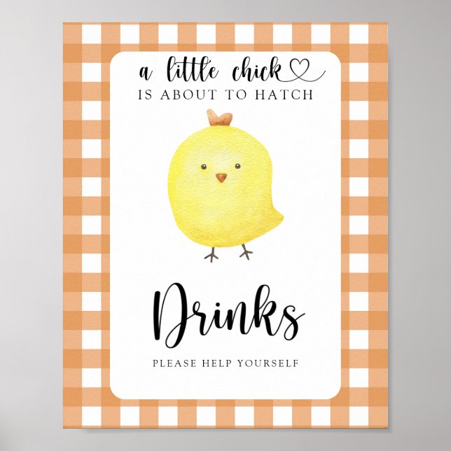 Kleines Huhn - Getränke helfen Ihnen Poster (Vorne)