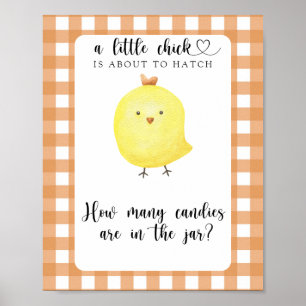 Kleines Huhn - raten Sie, wie viele Bonbons es gib Poster