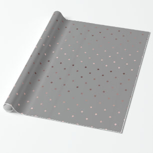 kleines Imitat-Rosengoldgraues Polka-Punktmuster Geschenkpapier
