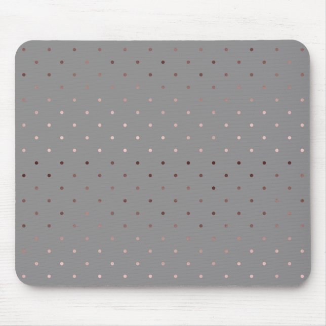 kleines Imitat-Rosengoldgraues Polka-Punktmuster Mousepad (Vorne)