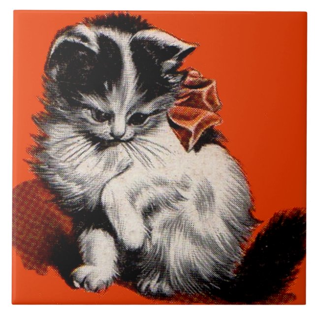 Kleines Kätzchen Fliese (Vorderseite)