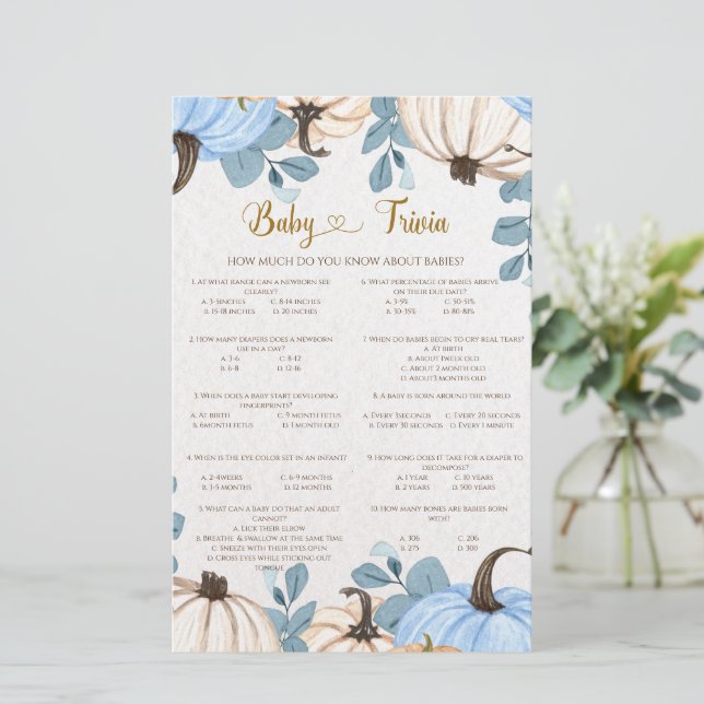 Kleines Kürbisbaby-Trivialspiel (Stehend Vorderseite)