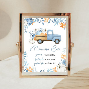 Kleines Kürbisblaues LKW-Mom-Osa-Bar-Schild Poster