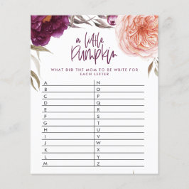 Kleines Kürbisduschenspiel raten Sie das Wort Flyer