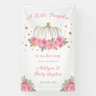 Kleines Kürbismädchen-Baby-Party Banner