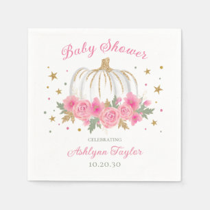 Kleines Kürbismädchen-Baby-Party Serviette