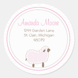 Kleines Lamm-Adressetikett Runder Aufkleber