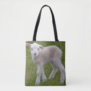 Kleines Lamm auf der gesamten Drucktasche