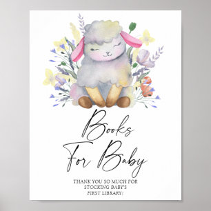 Kleines Lamm - Bücher für Babyplakat Poster