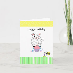 Kleines Lamm Geburtstag Karte