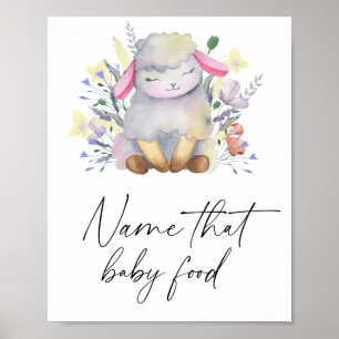 Kleines Lamm - gib diesem Babynahrung einen Namen Poster