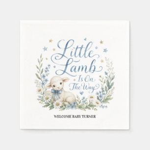Kleines Lamm ist auf dem Weg, Personalisiertes Bla Serviette
