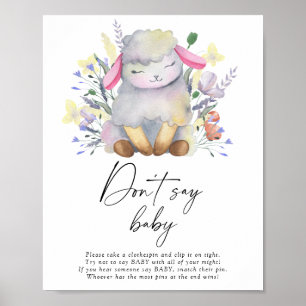 Kleines Lamm - Nicht Baby sagen Poster