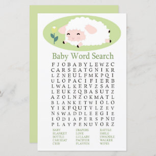 Kleines Lamm Shower Word Search Game