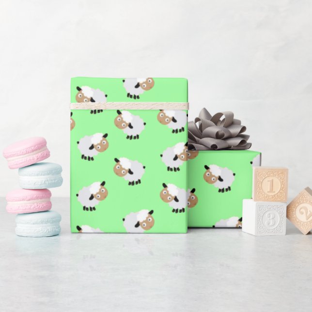 Kleines Lamm- und Minzpapier Geschenkpapier (Babyparty)