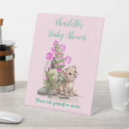 Kleines Leopard Baby Dusche Snack Schild