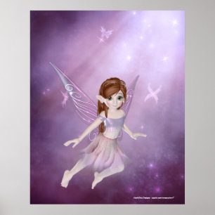 Kleines Lila Fairy Design - Fantasy Print Poster