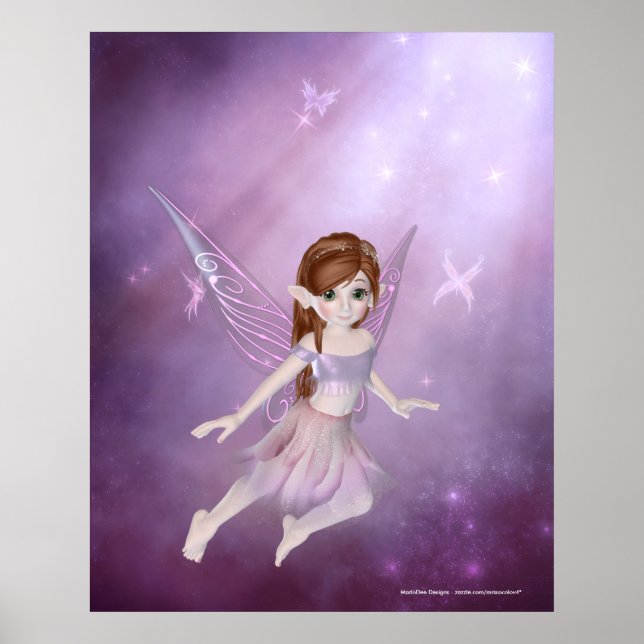 Kleines Lila Fairy Design - Fantasy Print Poster (Vorne)