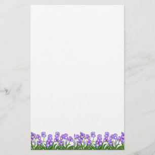Kleines lila Iris-Blumen-Briefpapier Briefpapier