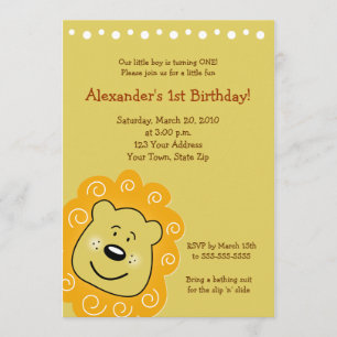 Kleines Löwe-Löwe GEBURTSTAG Einladungs-12x18 Einladung