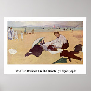 Kleines Mädchen am Strand von Edgar Degas Poster