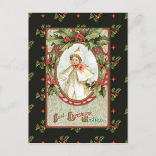 Kleines Mädchen an Weihnachten in Weiß