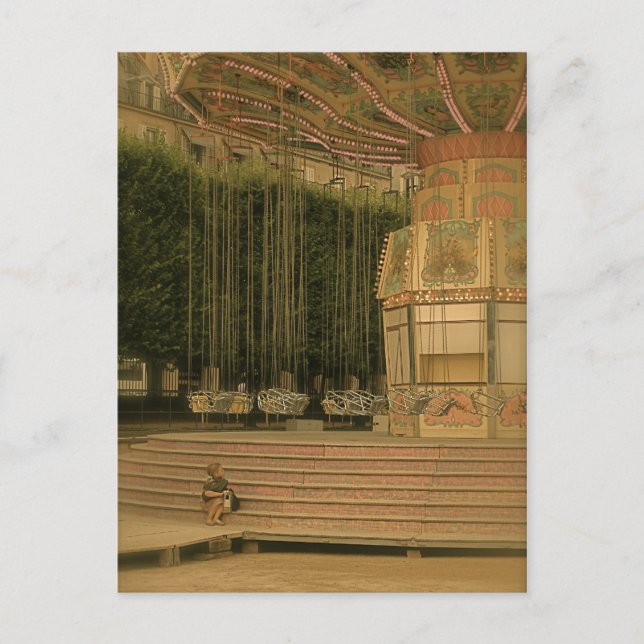 Kleines Mädchen auf der Messe Postkarte (Vorderseite)
