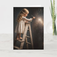 Kleines Mädchen auf einer Ladder Maler Stars