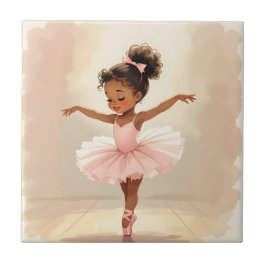 Kleines Mädchen-Balletttänzerin in rosa Tutu Fliese