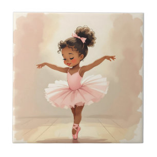 Kleines Mädchen-Balletttänzerin in rosa Tutu  Fliese