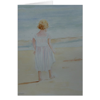 Kleines Mädchen durch die Seekunst-Karte
