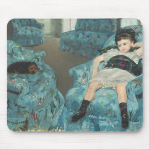 Kleines Mädchen in einem blauen Lehnsessel, 1878 Mousepad