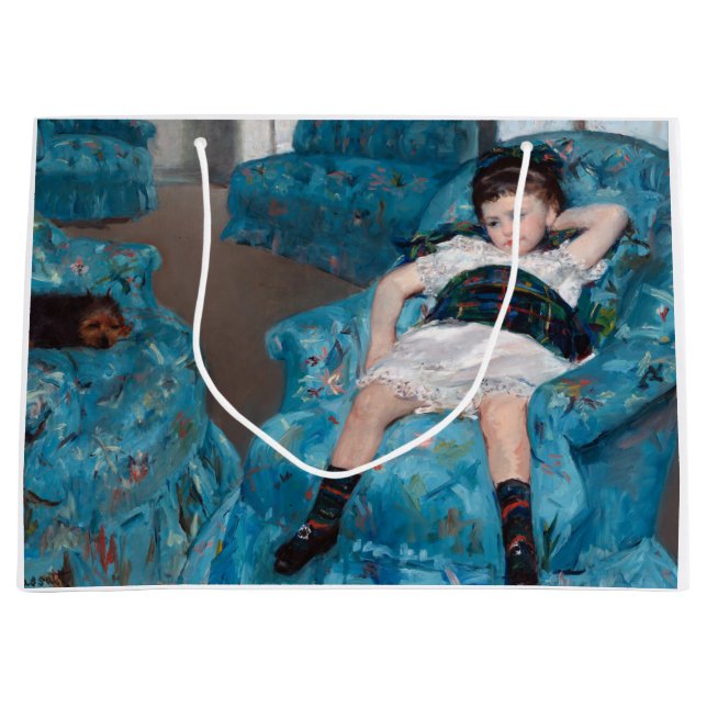 Kleines Mädchen in einem blauen Sessel, Cassatt Große Geschenktüte (Vorderseite)
