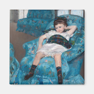Kleines Mädchen in einem blauen Sessel, Cassatt Magnet