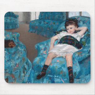 Kleines Mädchen in einem blauen Sessel, Cassatt Mousepad