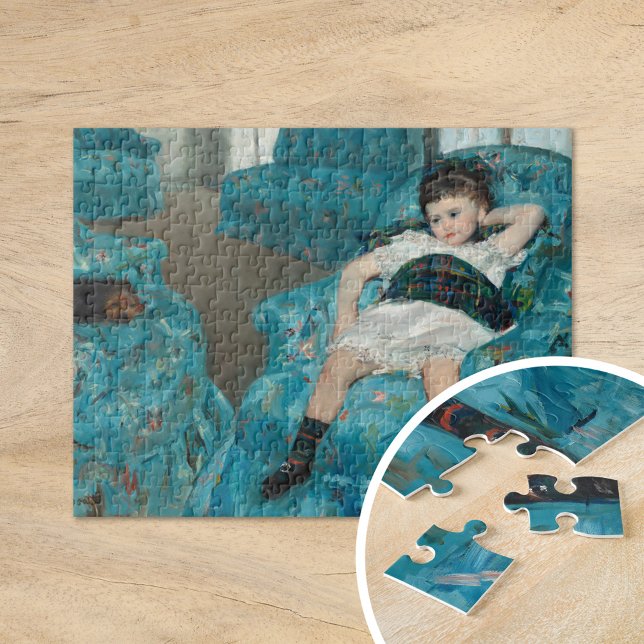 Kleines Mädchen in einem blauen Sessel | Mary Cass Puzzle (Von Creator hochgeladen)