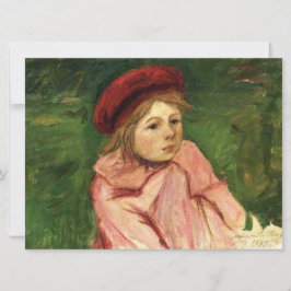 Kleines Mädchen in einem roten Beret Karte